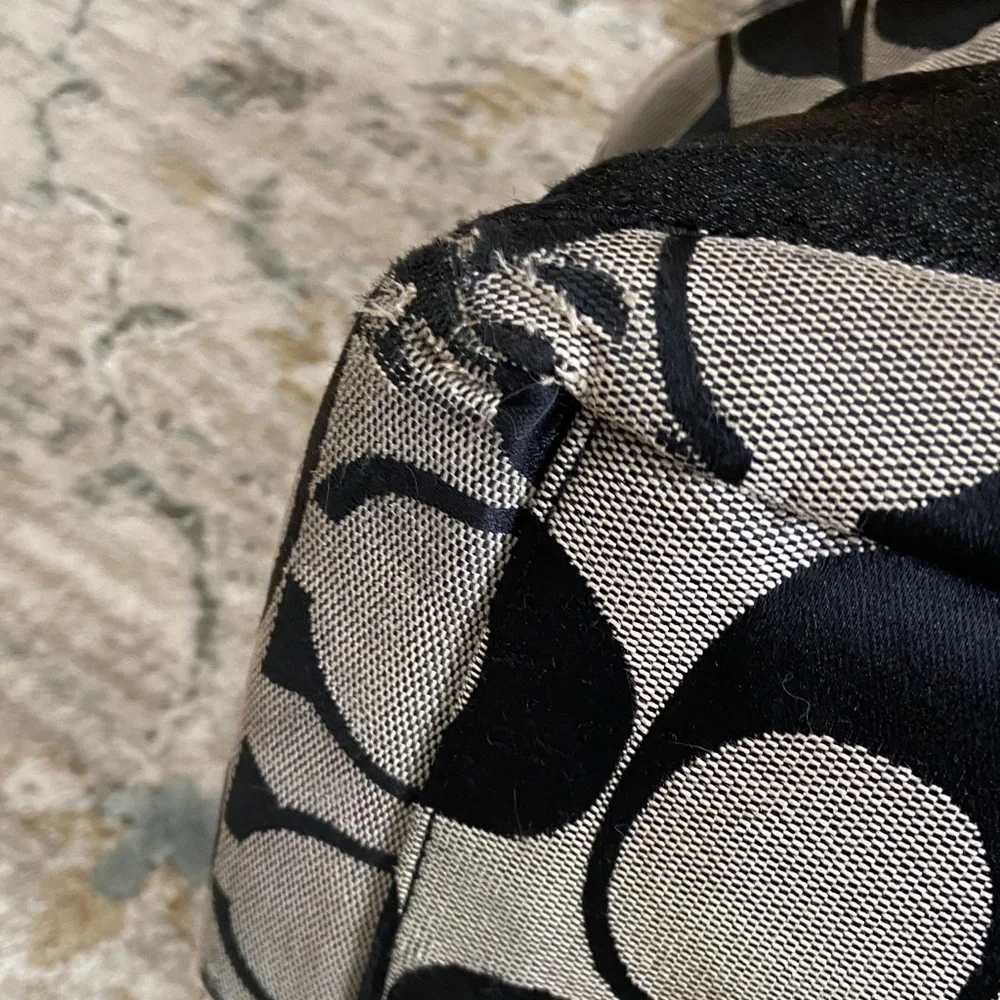 Coach 2009 Stripe Jacquard Black and Gray Baby Bag (F13803) - Picture 13 of 16